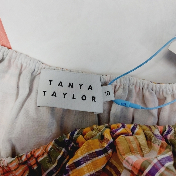 New Tanya Taylor Women's Yellow Xena Plaid Tie-Waist Long Sleeve Dress P5164 - Picture 8 of 10